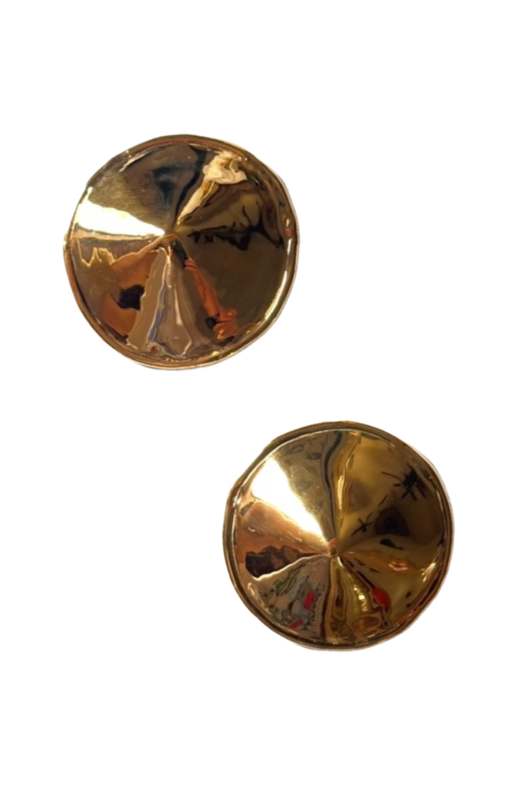 Pair of gold pasties on a white background