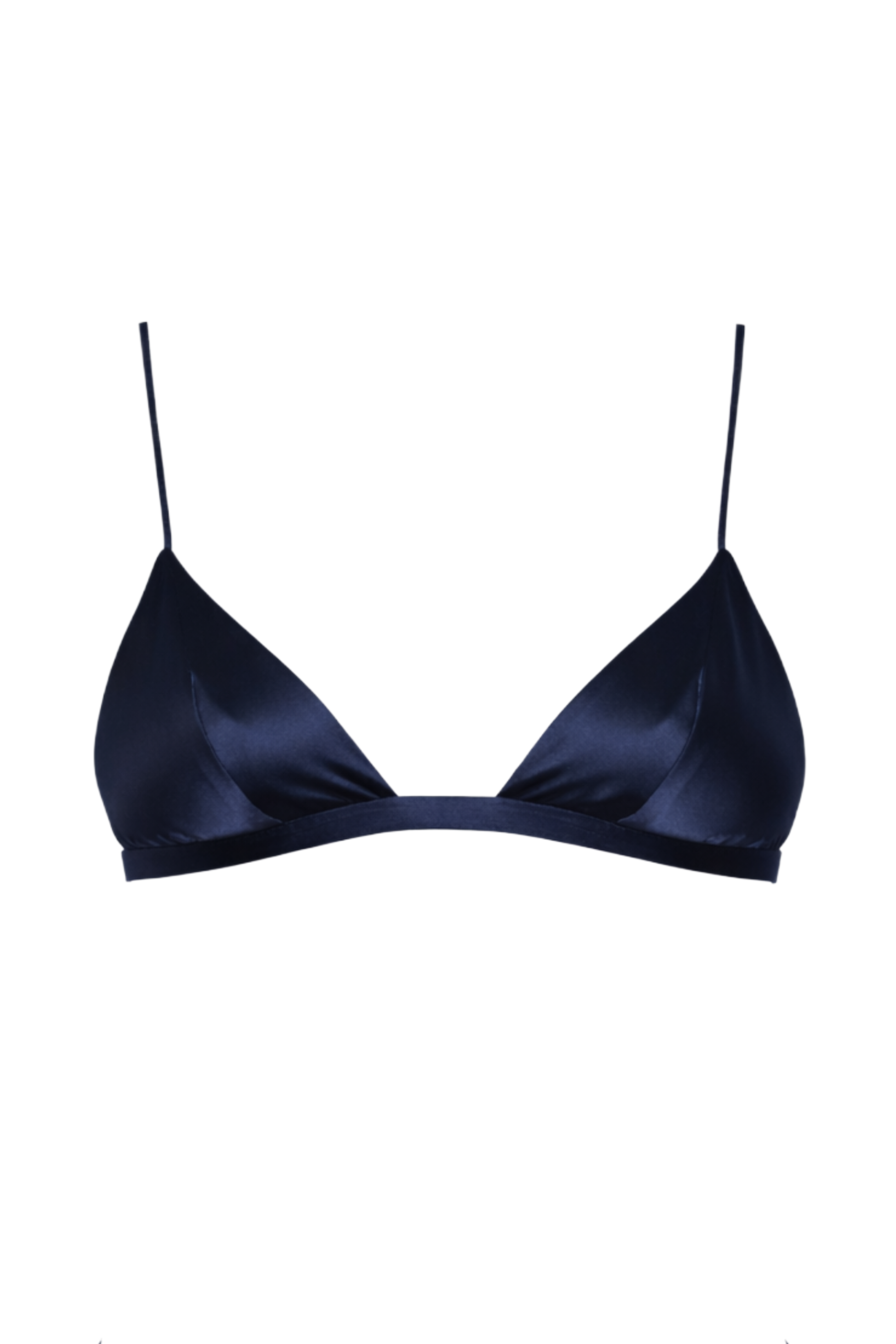 Navy blue bra on a white background